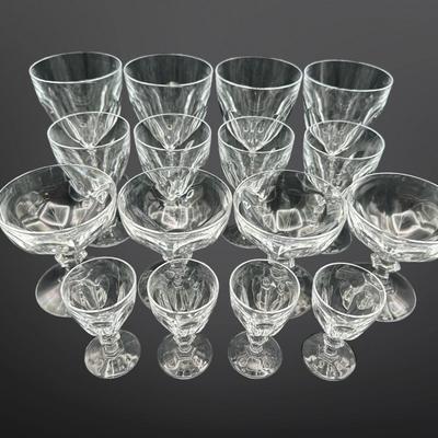 Vintage Crystal Stemware Glasses