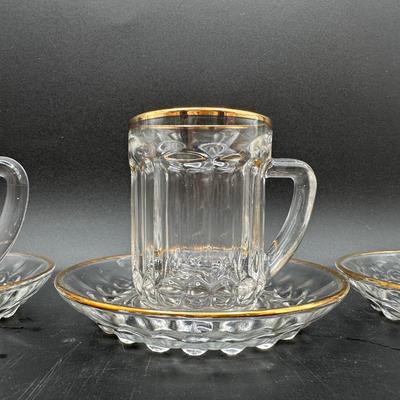 Vintage Glass Demitasse Cups & Saucers