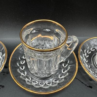 Vintage Glass Demitasse Cups & Saucers