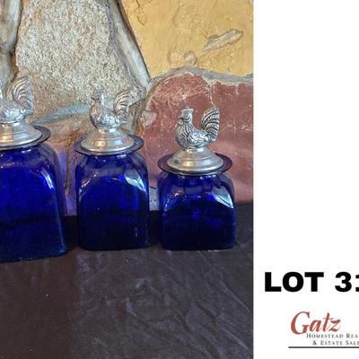 Blue Chicken Canister Set