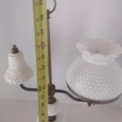Hobnail Milk Glass Student's Lamp