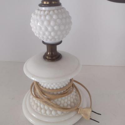 Hobnail Milk Glass Student's Lamp