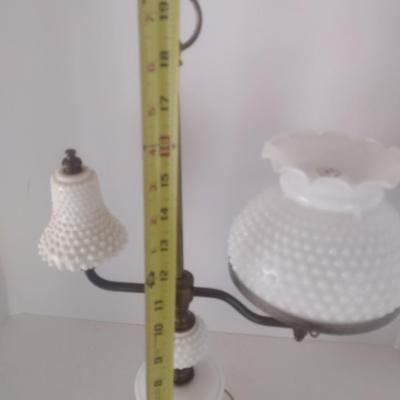 Hobnail Milk Glass Student's Lamp