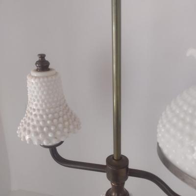 Hobnail Milk Glass Student's Lamp