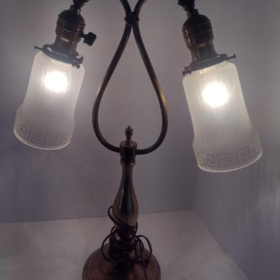 Vintage Brass Double Arm Table Lamp