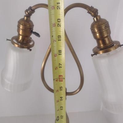 Vintage Brass Double Arm Table Lamp