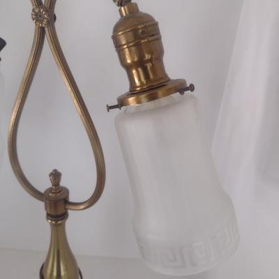 Vintage Brass Double Arm Table Lamp