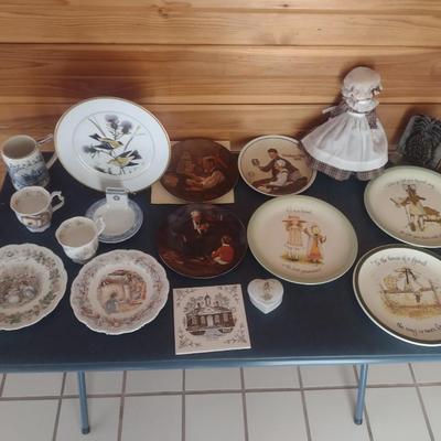 Nice Assortment of Home Decor includes Delft Blue, Royal Daulton, Norman Rockwell and Holly Hobbie