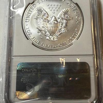 NGC CERTIFIED 2012-W MS69 SILVER EAGLE DOLLAR 1-OUNCE COIN AS PICTURED.