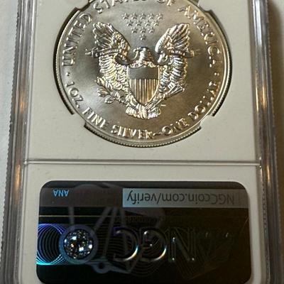 NGC CERTIFIED 2020 MS70 SILVER EAGLE DOLLAR 1-OUNCE COIN AS PICTURED.