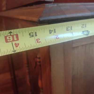 Antique Walnut Single Door Glass Front Hutch (No Contents)