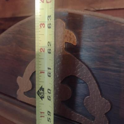 Antique Walnut Single Door Glass Front Hutch (No Contents)