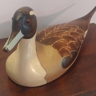 Painted Carved Wood Duck Decoy Storage Box