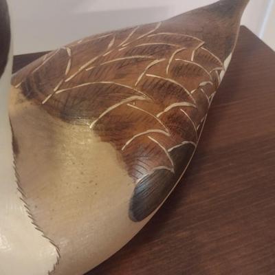 Painted Carved Wood Duck Decoy Storage Box