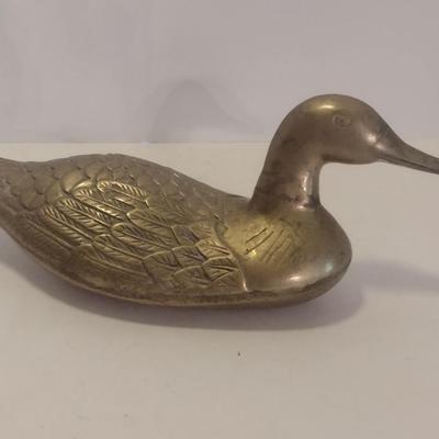 Large Solid Brass Duck Decoy