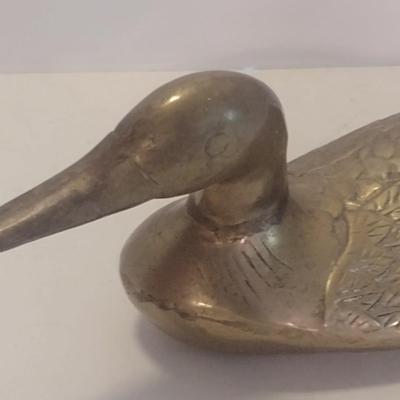 Large Solid Brass Duck Decoy