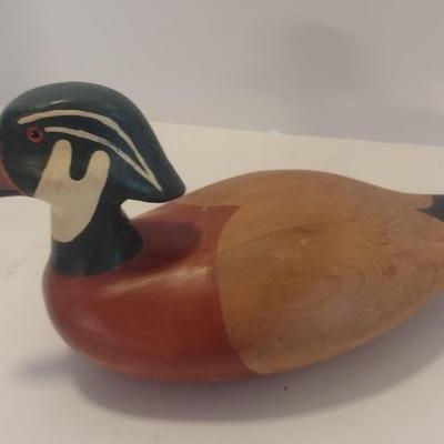 Hand Carved and Painted Wood Duck Decoy French Broad River Decoy Company 1993