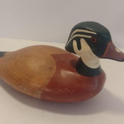 Hand Carved and Painted Wood Duck Decoy French Broad River Decoy Company 1993