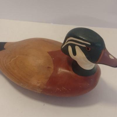 Hand Carved and Painted Wood Duck Decoy French Broad River Decoy Company 1993