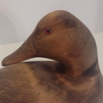 Hand Carved Wood Duck Decoy Marked on Bottom