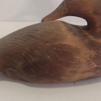 Hand Carved Wood Duck Decoy Marked on Bottom