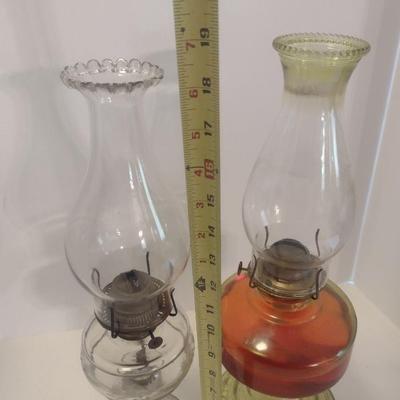 Pair of Glass Oil Lanterns