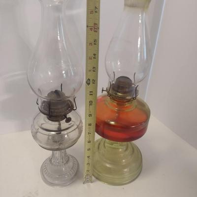 Pair of Glass Oil Lanterns
