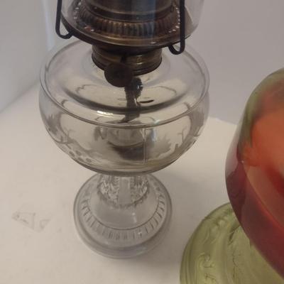 Pair of Glass Oil Lanterns
