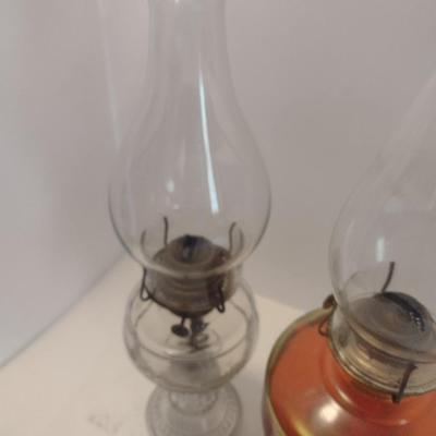 Pair of Glass Oil Lanterns