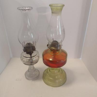 Pair of Glass Oil Lanterns
