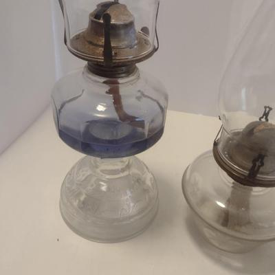 Set of Three Glass Oil Lanterns