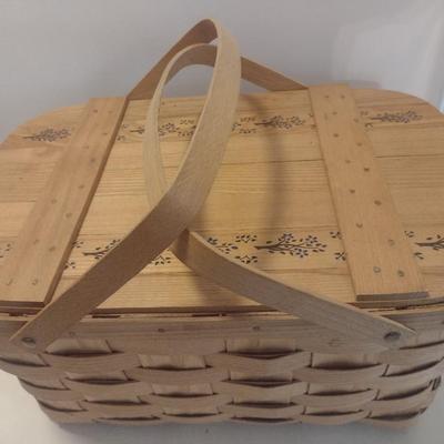 Crafted Oak Splint Wood Pic Nic Basket Basketville Putney, Vermont