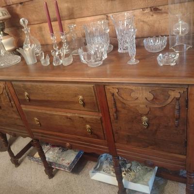 Antique Walnut Sideboard (No Contents)