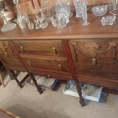 Antique Walnut Sideboard (No Contents)