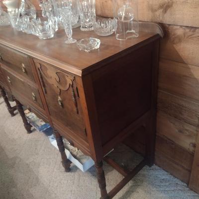Antique Walnut Sideboard (No Contents)