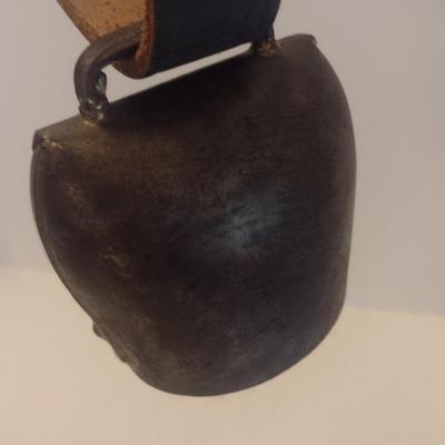 Large Metal Cowbell with Leather Collar