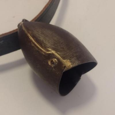 Large Metal Cowbell with Leather Collar