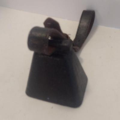 Large Metal Painted Cowbell with Leather Collar