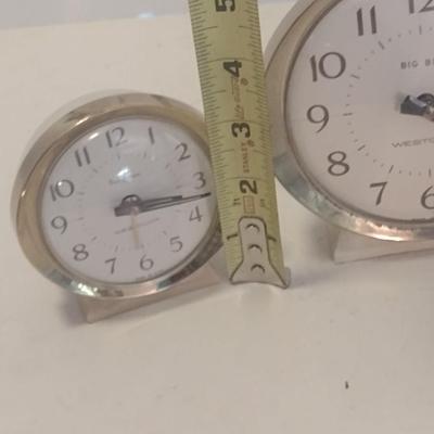 Pair of West Clox Alarm Clocks Baby Ben and Big Ben