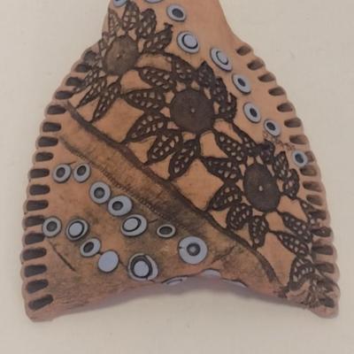 Decorative Studio Pottery Wall Pocket by S. Oberlin