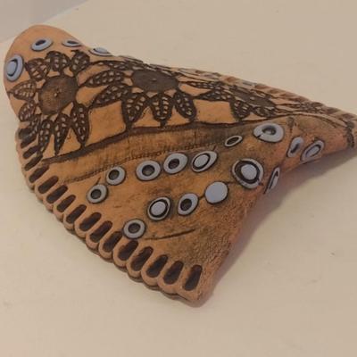 Decorative Studio Pottery Wall Pocket by S. Oberlin