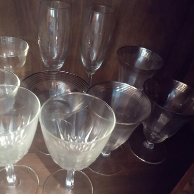 Large Collection of Crystal Stemware and Wine Glasses
