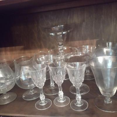 Large Collection of Crystal Stemware and Wine Glasses