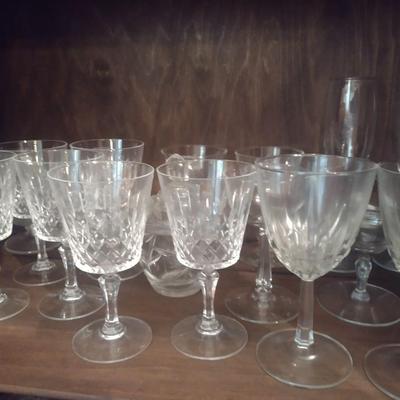 Large Collection of Crystal Stemware and Wine Glasses