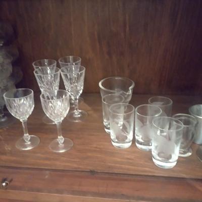 Large Collection of Crystal Stemware and Wine Glasses