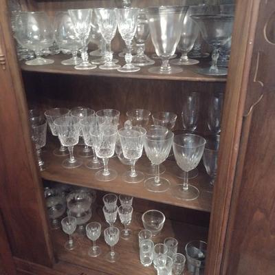 Large Collection of Crystal Stemware and Wine Glasses