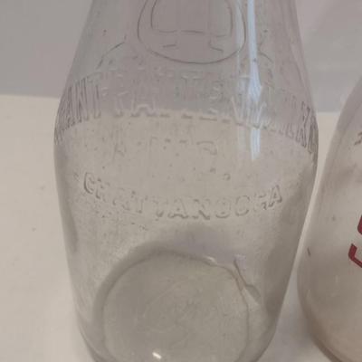 Set of Three Vintage Dairy Bottles Includes Sunnyside, Foremost, and Unmarked