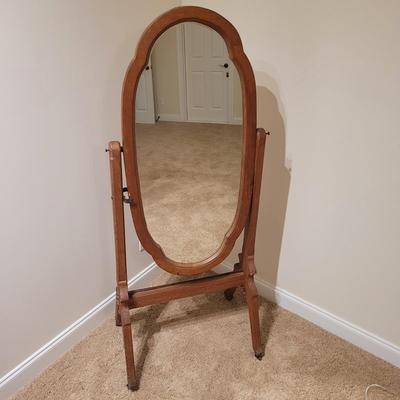 Wooden Standing Mirror and Footstool (UGB3-EL)