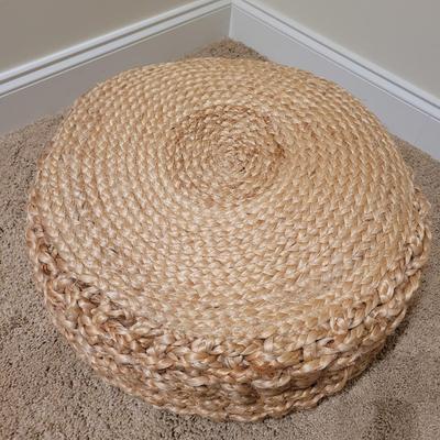 Four Tan Jute Ottomans (UGB3-EL)