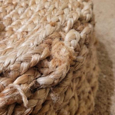 Four Tan Jute Ottomans (UGB3-EL)